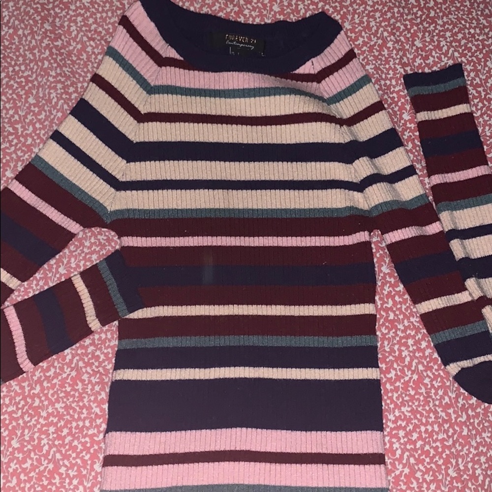 Strip long sleeve shirt (fall!) rlly cozy,stretchy